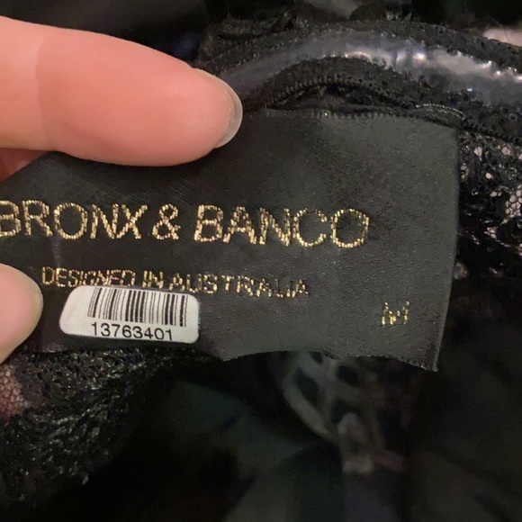 Bronx & Banco / Annabell Beaded Sequin black purple floral Jumpsuit M - Picture 7 of 7